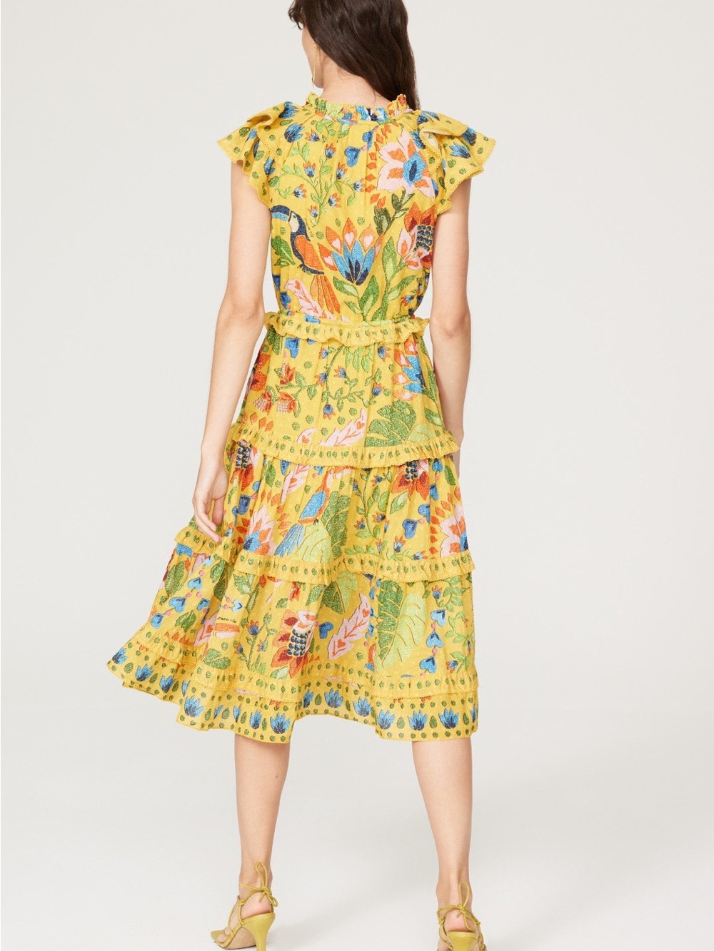 Farm Rio Summer Yellow Dress - XL - Picture 2 of 4